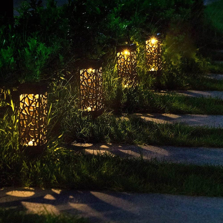 Outdoor Hollowing Out Solar Energy Garden Lawn Lamp(Warm White)