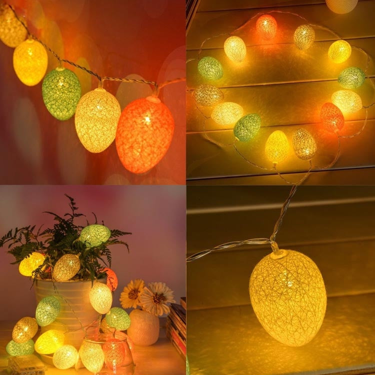 Battery Powered 4.8m 30 LEDs Cotton Thread Colour Egg Lamp String Easter Holiday Party Household Decorative Light(Purple)