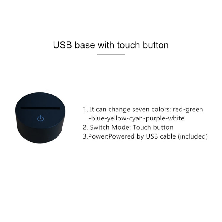 Sunflower Black Base Creative 3D LED Decorative Night Light, USB with Touch Button Version
