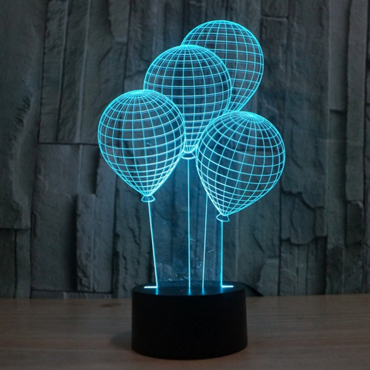 Balloon Style 3D Touch Switch Control LED Light , 7 Color Discoloration Creative Visual Stereo Lamp Desk Lamp Night Light
