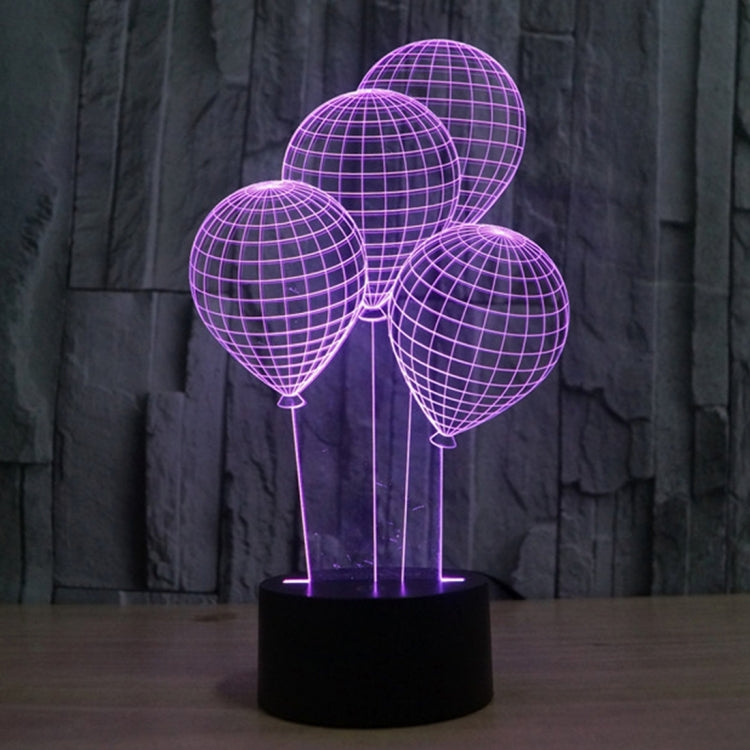 Balloon Style 3D Touch Switch Control LED Light , 7 Color Discoloration Creative Visual Stereo Lamp Desk Lamp Night Light
