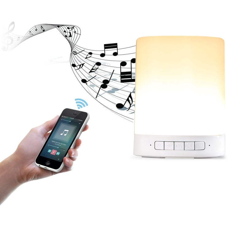 388 Atmosphere Light Music Table Lamp Multifunctional Wireless Bluetooth Speaker , with LED Light & Handle, Support AUX IN & Hands-free Answer & TF Card