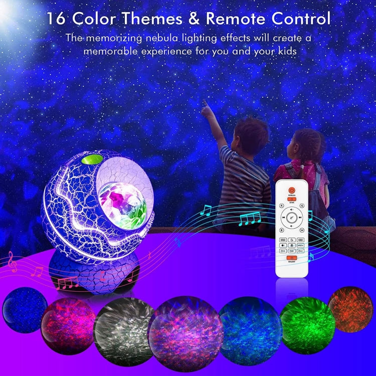 Gold Starry Projector Music Night Light with Remote Control(Colorful Light)
