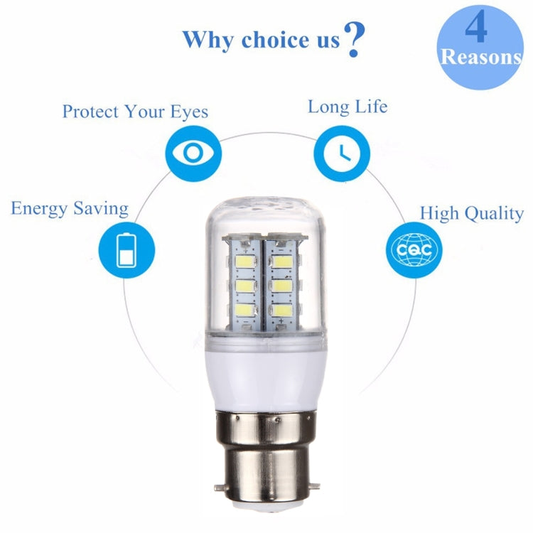 B22 2.5W LED Corn Light 24 LEDs SMD 5730 Bulb, AC 110-220V (White Light)