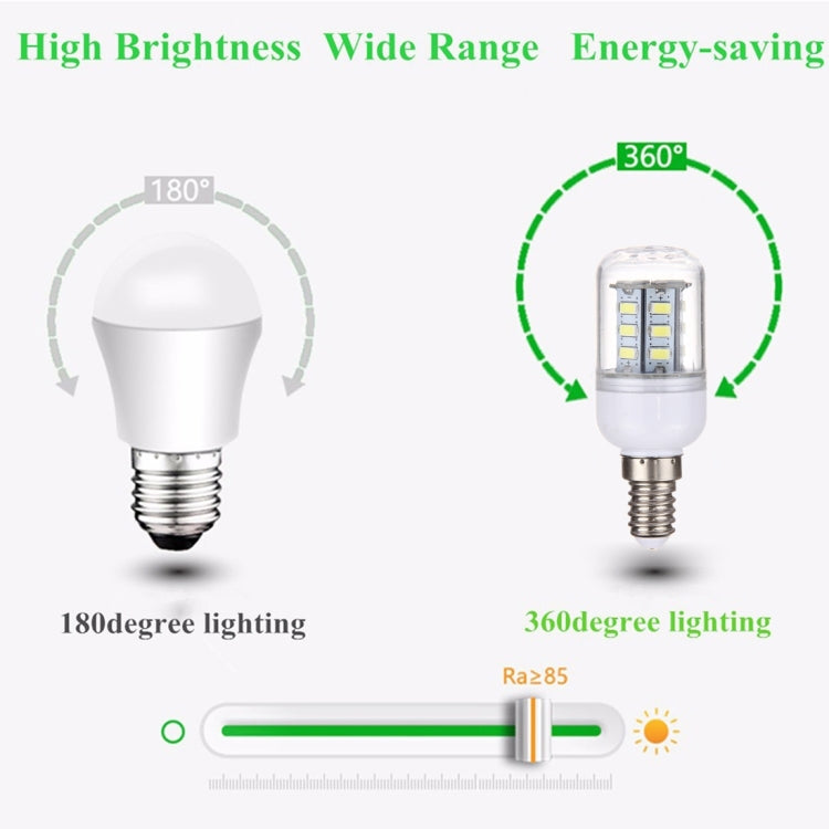 E14 2.5W 24 LEDs SMD 5730 LED Corn Light Bulb, AC 12-24V(White Light)