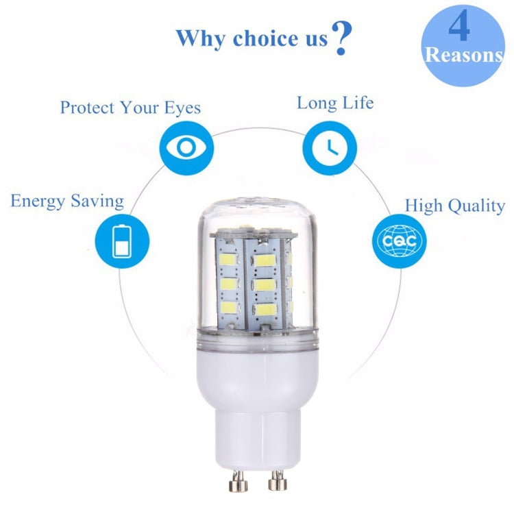 GU10 2.5W 24 LEDs SMD 5730 LED Corn Light Bulb, AC 12-24V(White Light)