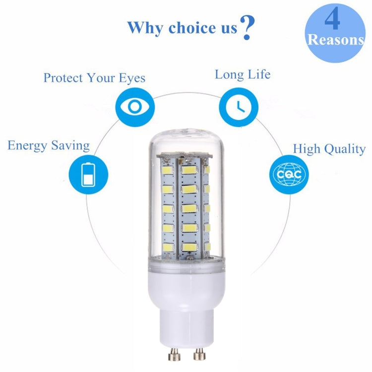 GU10 3.5W LED Corn Light 36 LEDs SMD 5730 Bulb, AC 12V, DC12-24V (White Light)