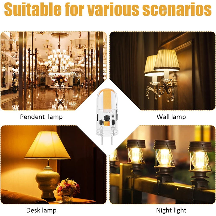 GY6.35 2W 110-140LM LED 1505 COB Corn Light Bulb, AC/DC 12V (Warm White)