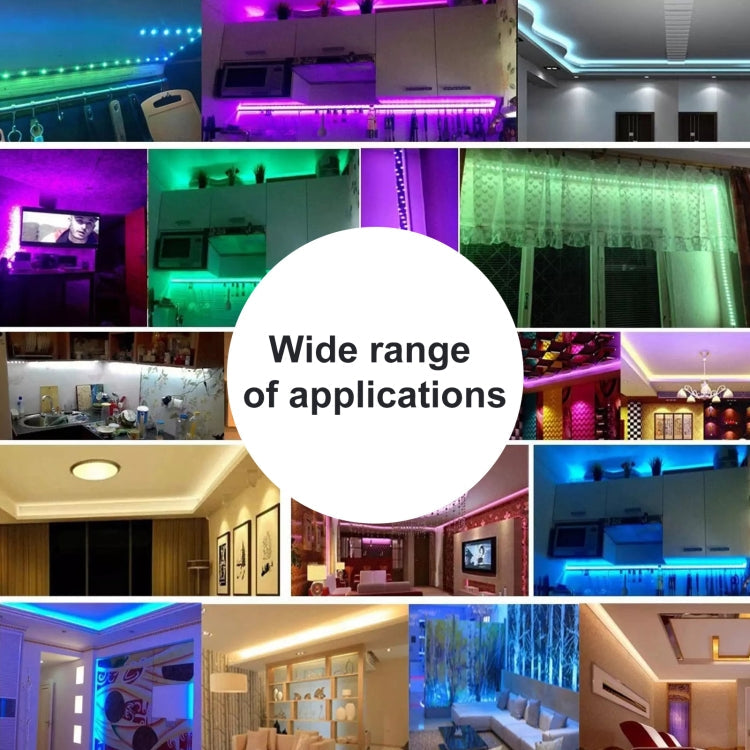 20m 600 LEDs SMD 5050 IP44 Waterproof RGB Light Strip with 24-keys Bluetooth + Music Remote Control, EU Plug