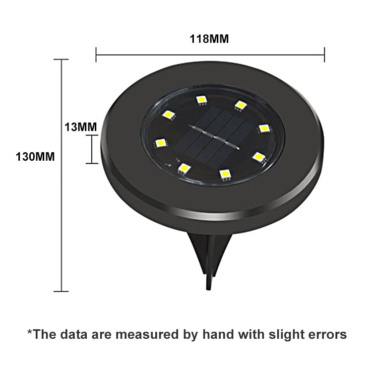 4 PCS 8 LEDs IP65 Waterproof Solar Powered Buried Lamp Garden Villa Garden Lawn Decorative Spotlight(White Light)