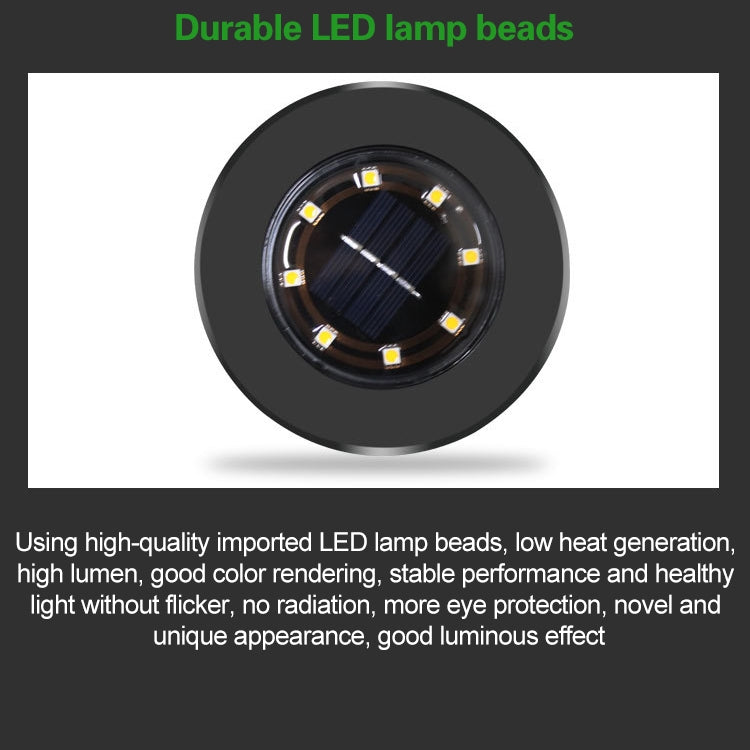 4 PCS 8 LEDs IP65 Waterproof Solar Powered Buried Lamp Garden Villa Garden Lawn Decorative Spotlight(White Light)