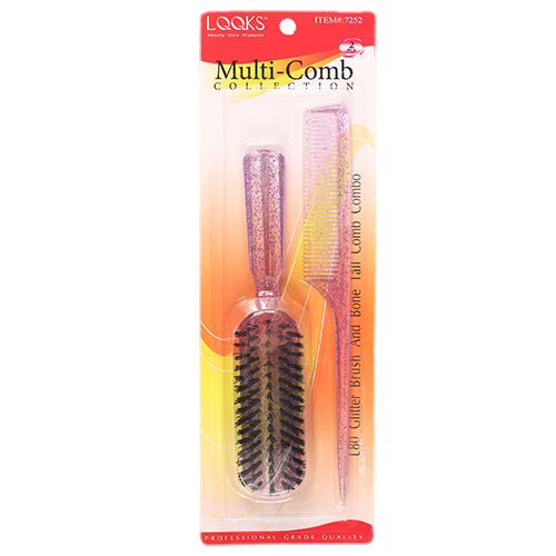 LQQKS L80 Brush and Bone Tail Comb Combo
