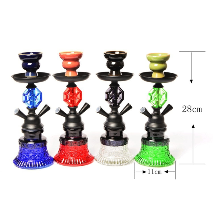 019-MZ729 Double Tube Glass Hookah (Black)