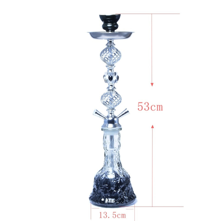 XMH-01 Double Tube Hookah Glass Pot (Black)