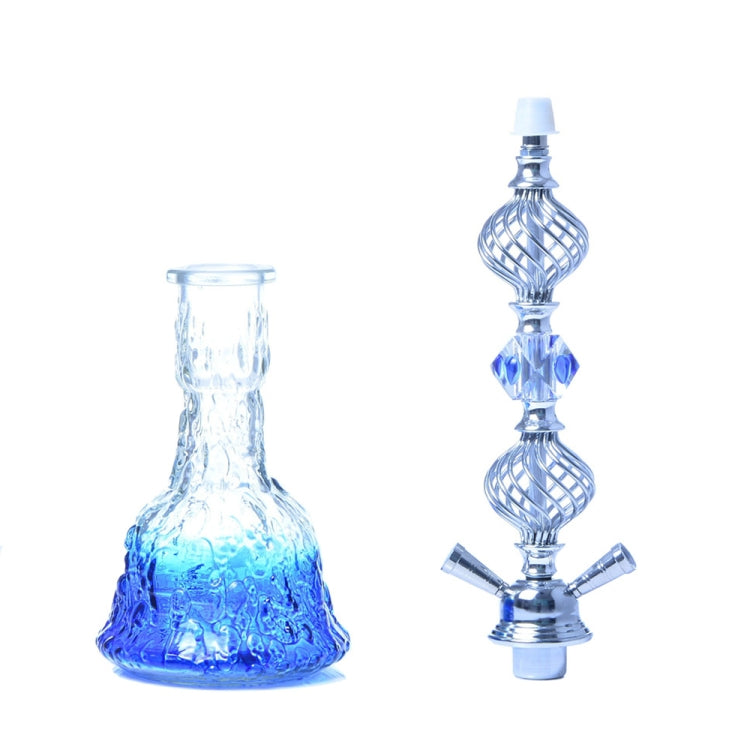 XMH-01 Double Tube Hookah Glass Pot (Black)