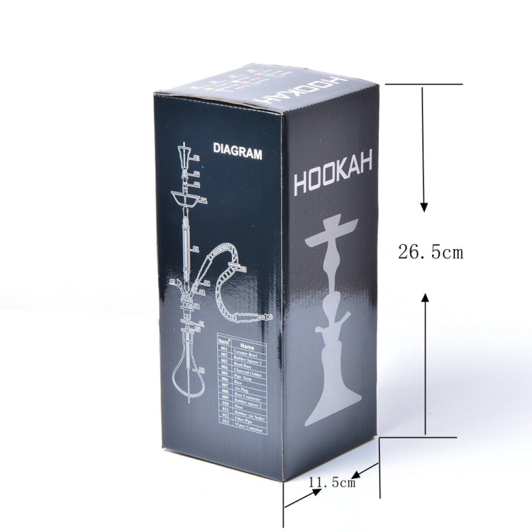 21-1011 Glass Double Pipe Hookah Set (Blue)