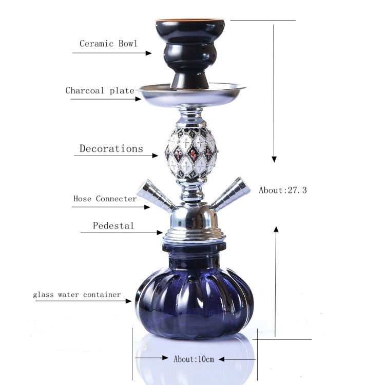 08-023 Double Pipe Glass Hookah Set (Red)