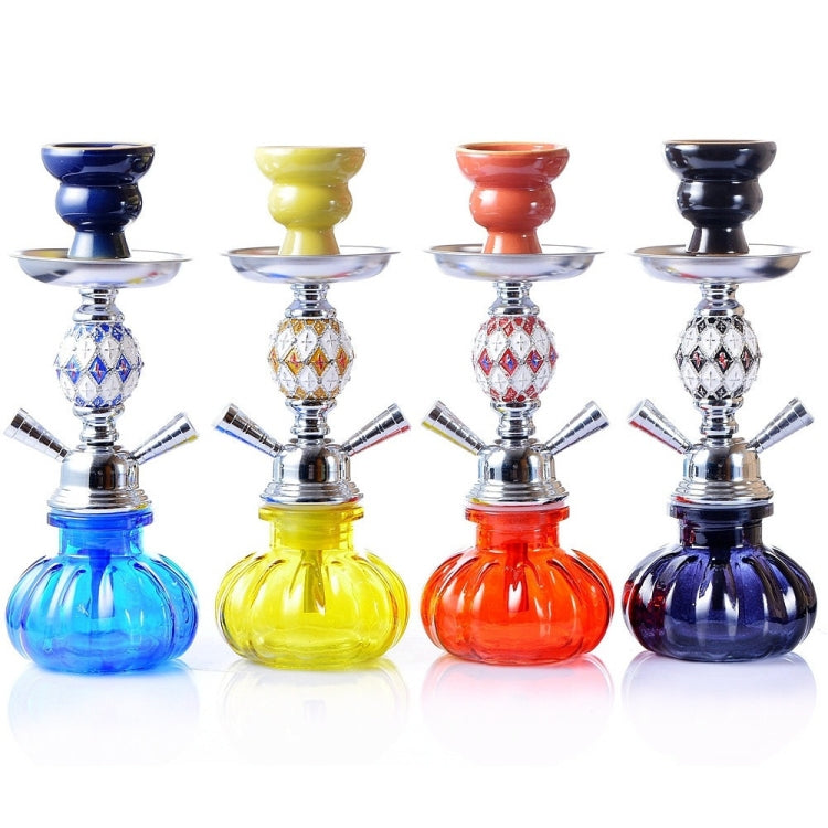 08-023 Double Pipe Glass Hookah Set (Blue)