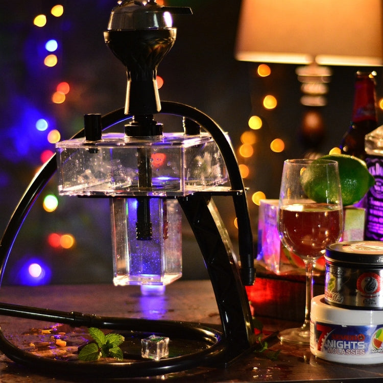 TXH-12-2 Cube Acrylic Single Pipe Hookah Set