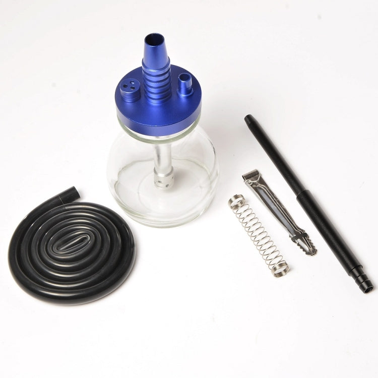 Glass + Aluminum Alloy Single Pipe Hookah Set (Silver)