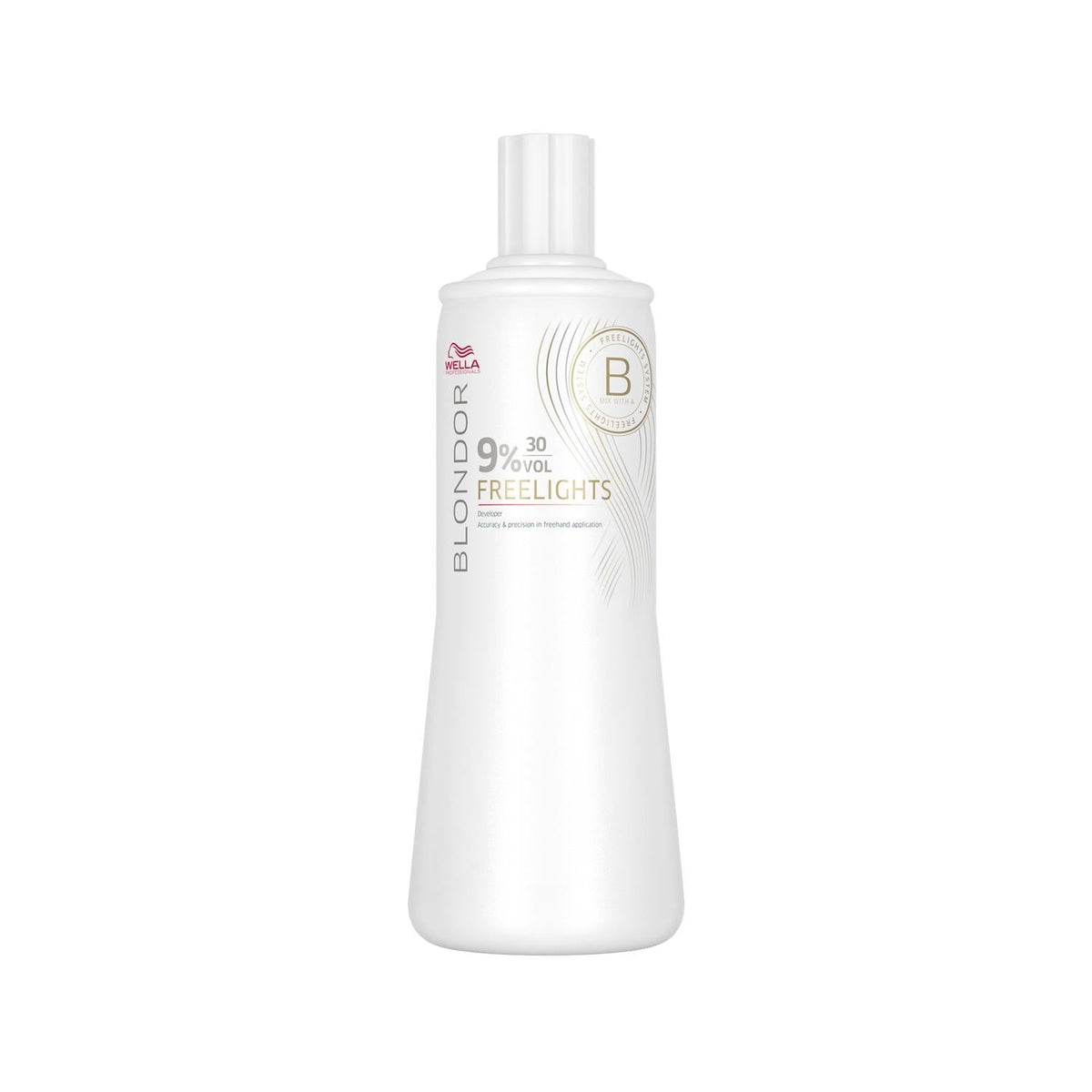 Wella Blondor Freelights %9 Oksidan 30 Volum 1000 ml - Professional Hair Bleaching Agent for Effective Lightening