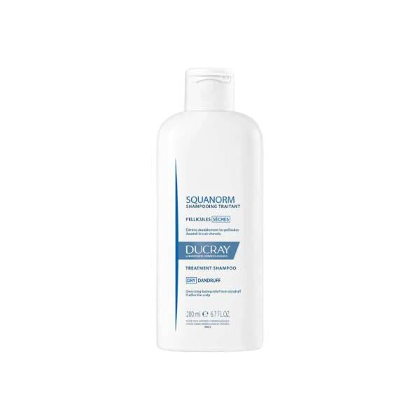 Ducray Squanorm: Dry Dandruff Shampoo - Soothe Itchy Scalp, Moisturize & Treat Dandruff - Glycolic & Piroctone Olamine Formula - 6.76 fl oz
