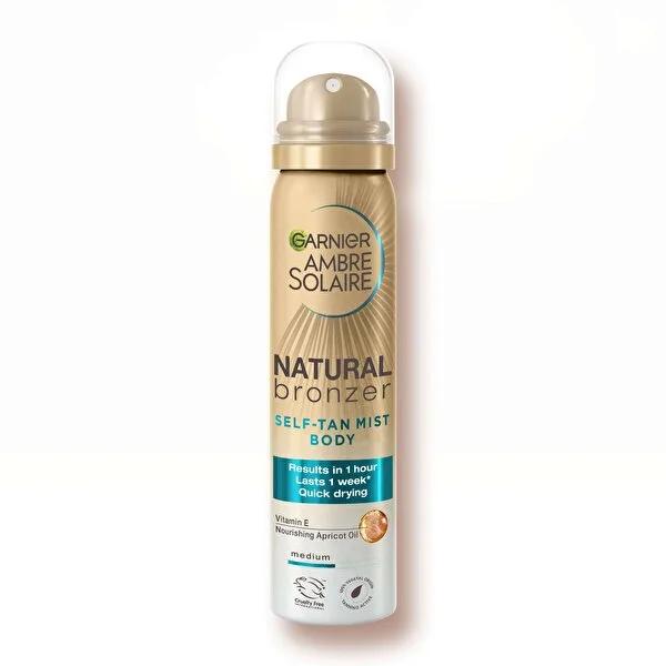 Garnier Ambre Solaire Natural Bronzer: Achieve a Radiant, Vegan Sunless Tan with Apricot Oil & Vitamin E Spray