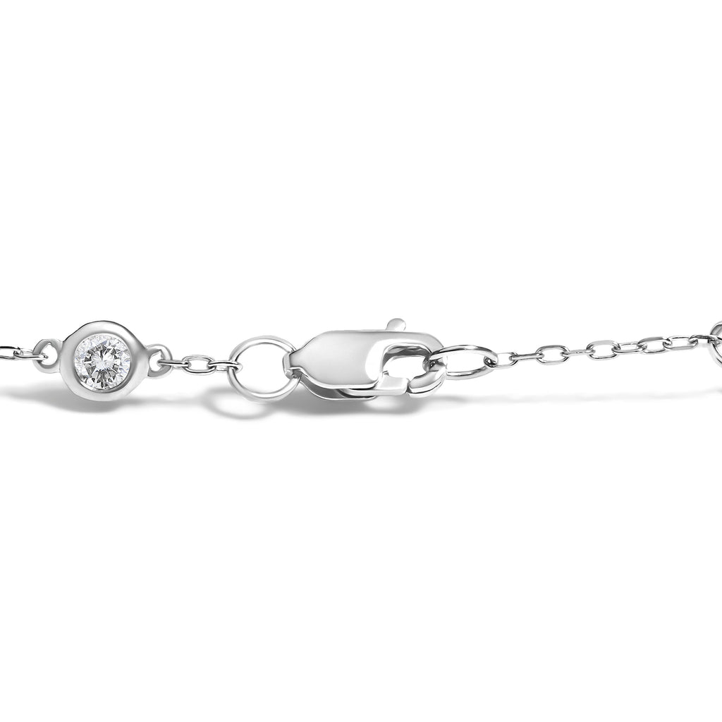 14K White Gold 1/2 Cttw Diamond by Yard Bracelet