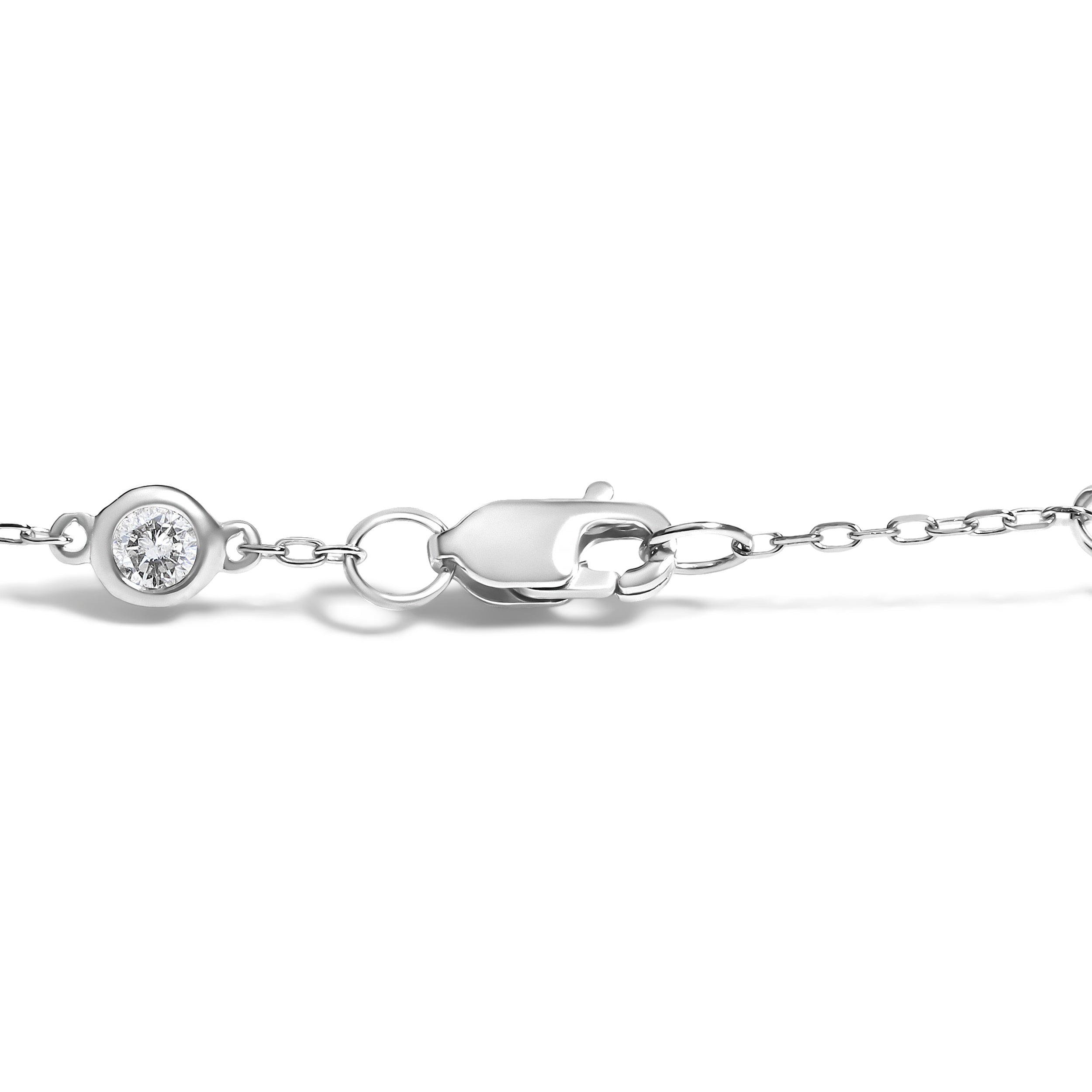 14K White Gold 1/2 Cttw Diamond by Yard Bracelet