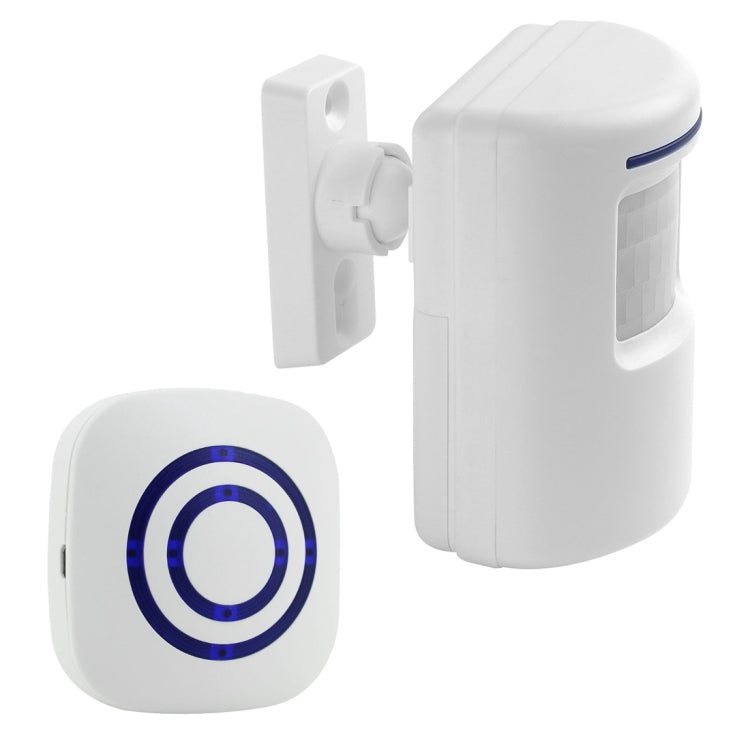 FY-0256 2 in 1 PIR Infrared Sensors (Transmitter + Receiver) Wireless Doorbell Alarm Detector for Home / Office / Shop / Factory, US Plug