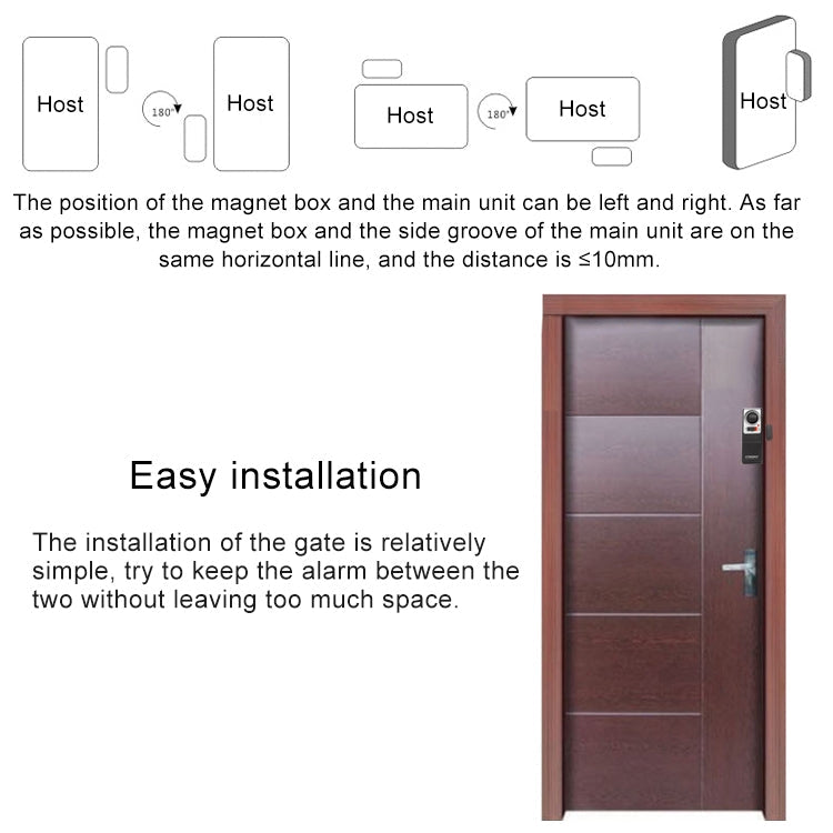 DOBERMAN SE-0137 4 in 1 Household Anti-theft Door and Window Magnetic Spring Sensor Super Loud Simple Alarm Set