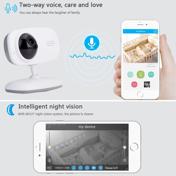 WLSES GC60 720P Wireless Surveillance Camera Baby Monitor, US Plug