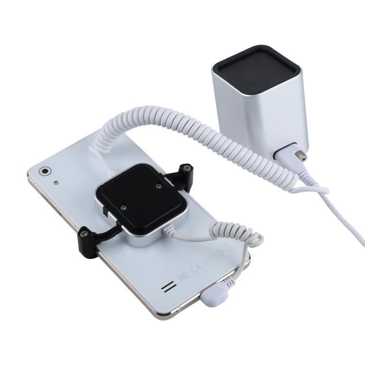 Aluminum Shell Square-column Anti-theft Alarm Stand Security System Burglar Alarm / Anti-theft Alarm Display Holder for Samsung / Huawei / Xiaomi / OPPO / vivo / LG with Micro-USB Port