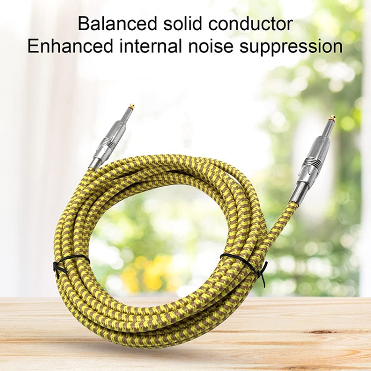Wooden Guitar Bass Connection Cable Noise Reduction Braid Audio Cable, Cable Length: 5m