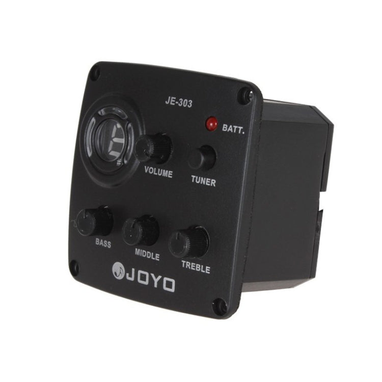 JOYO JE-303 Guitar Pickup 3-Band EQ Preamp Tuner Pickup Equalizer with Tuning Function(Black)