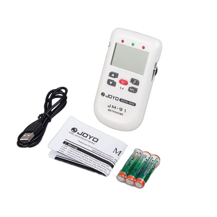 JOYO JM-91 Mini Portable Multi-functional Vocal Metronome Electronic Digital Metronome Tone Generator Tuner for Guitar Violin Ukulele(White)