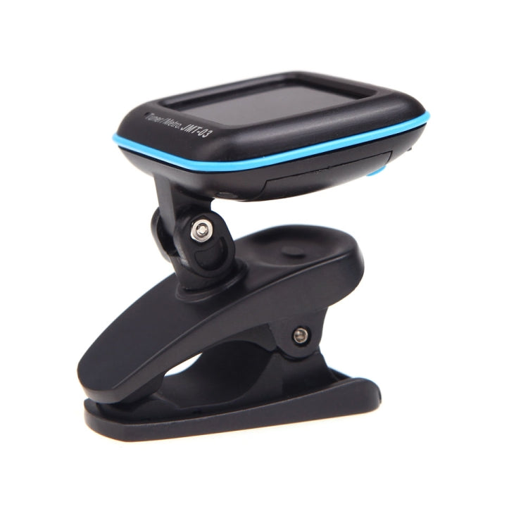 JOYO JMT-03 Portable Clip-on Guitar Tuner Metronome Supports MIC and CLIP Tuning Mode 2-in-1 360-Degree Rotating for Guitar Violin Ukulele (Black)