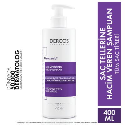 Vichy Dercos Neogenic: Hair Thickening Shampoo for Hair Loss & Density | Volumizing, Paraben-Free, Hypoallergenic, Dermatologist Tested