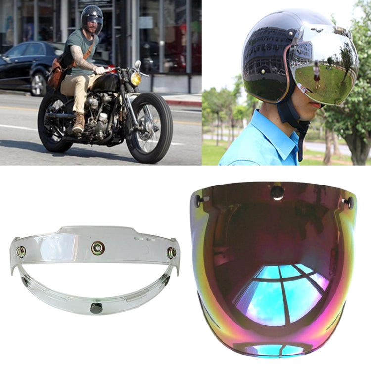 Soman Motorcycle Bubble Visor Open Face Helmet Visor Helmet Windshield Shield with Transparent Frame(Colour)
