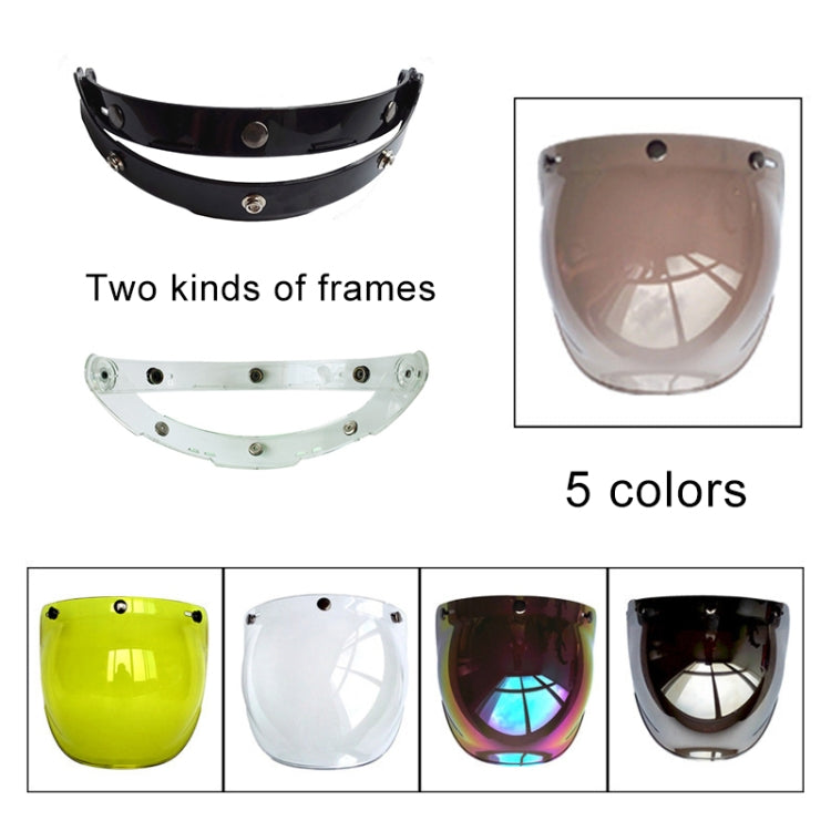 Soman Motorcycle Bubble Visor Open Face Helmet Visor Helmet Windshield Shield with Transparent Frame(Colour)