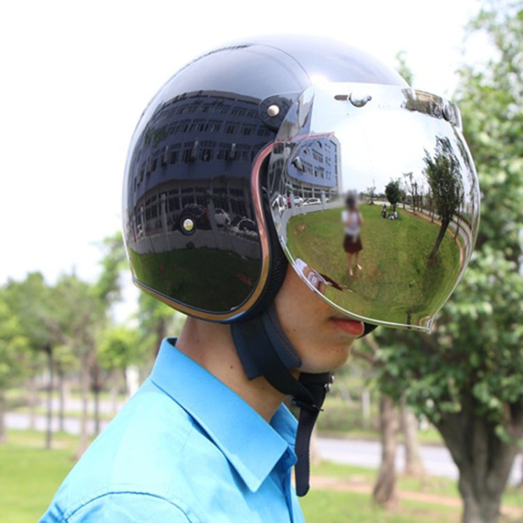 Soman Motorcycle Bubble Visor Open Face Helmet Visor Helmet Windshield Shield with Transparent Frame(Colour)