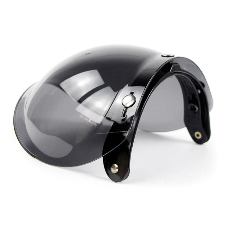 Soman Motorcycle Bubble Visor Open Face Helmet Visor Helmet Windshield Shield with Transparent Frame(Light Smoke)