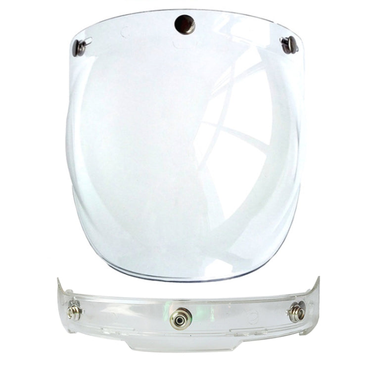 Soman Motorcycle Bubble Visor Open Face Helmet Visor Helmet Windshield Shield with Transparent Frame(Transparent)