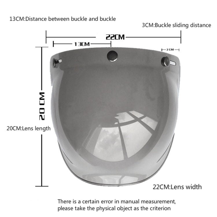Soman Motorcycle Bubble Visor Open Face Helmet Visor Helmet Windshield Shield with Transparent Frame(Transparent)