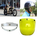 Soman Motorcycle Bubble Visor Open Face Helmet Visor Helmet Windshield Shield with Transparent Frame(Yellow)