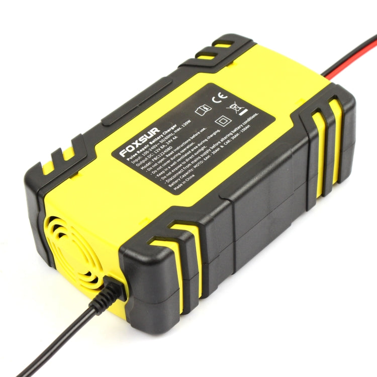 FOXSUR 12V-24V Car Motorcycle Truck Repair Battery Charger AGM Charger, US Plug
