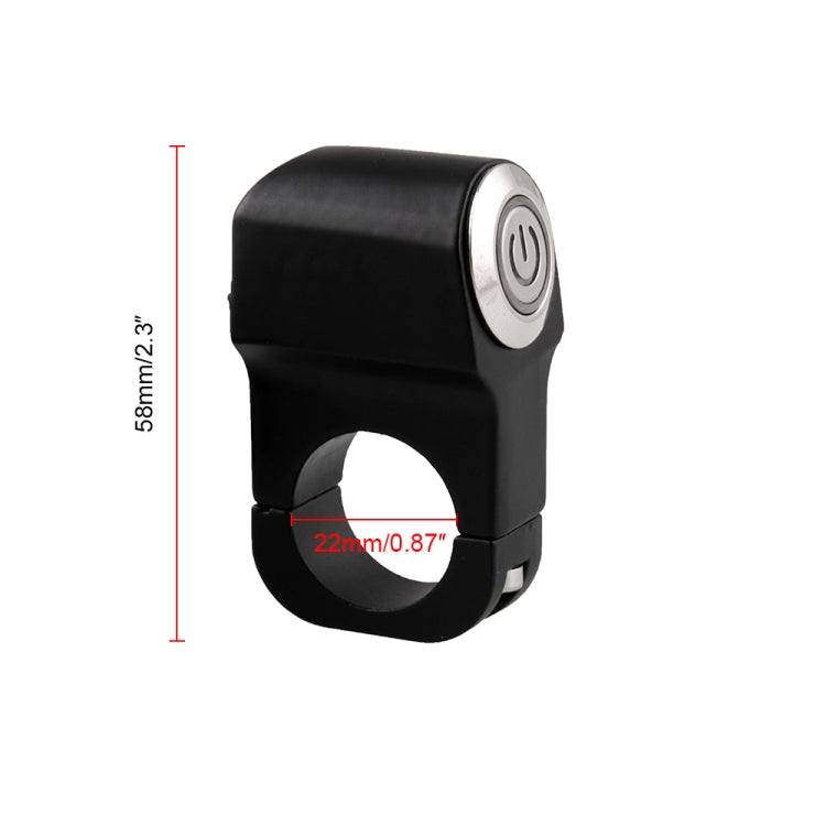 MB-BS001-R Motorcycle Motorcycle Switches 22mm Handlebar Mount Switch Headlight Hazard Brake Light Power Switch with Indicator Light (Red Light)