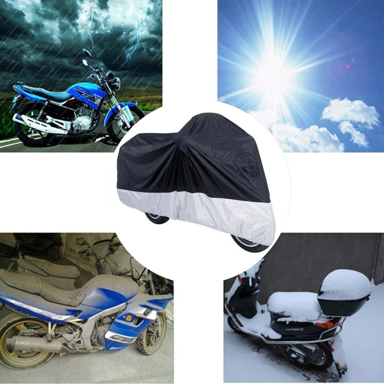 210D Oxford Cloth Motorcycle Electric Car Rainproof Dust-proof Cover, Size: L (Black Silver)