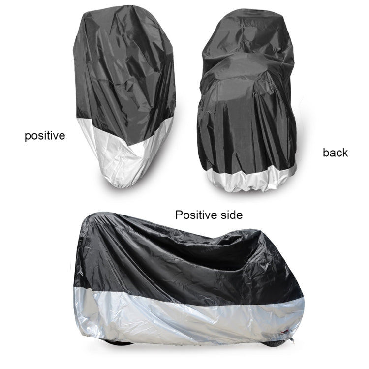 210D Oxford Cloth Motorcycle Electric Car Rainproof Dust-proof Cover, Size: L (Black Silver)