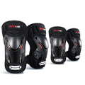 Motolsg 4 in 1 Knee Pads Elbow Pads Outdoor Sports Hiking Ski Motorcycle Bicycle Riding Protective Gear with Reflective Strip (Black)